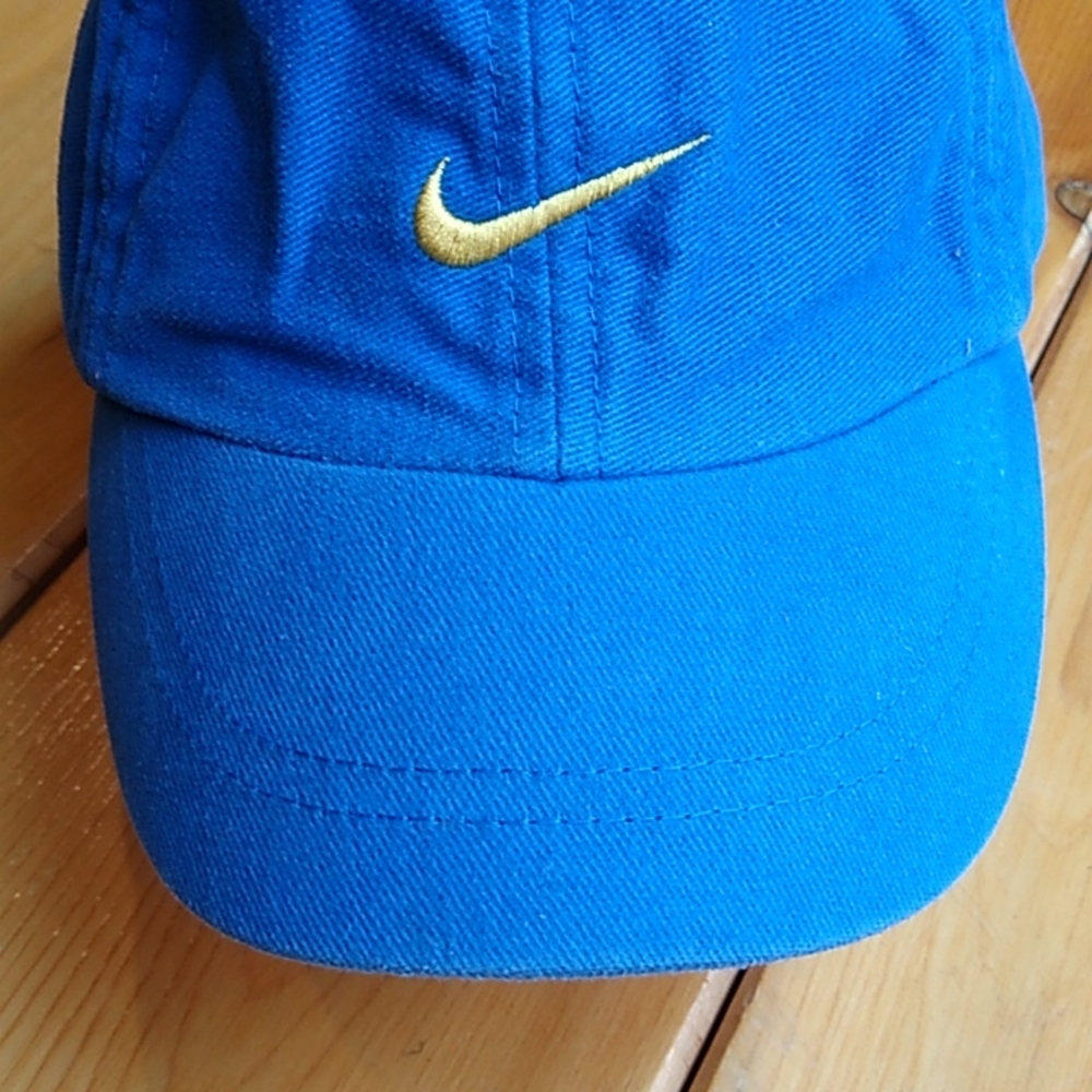 Nike Infant Baseball Cap. Blue with Yellow Swoosh. - Picture 6 of 6